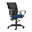 Altino 2 lever high mesh back operators chair with fixed arms - blue