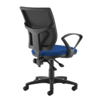 Altino 2 lever high mesh back operators chair with fixed arms - blue