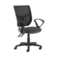 Altino 2 lever high mesh back operators chair with fixed arms - Blizzard Grey