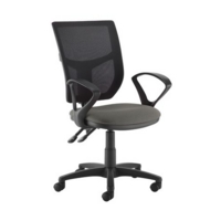 Altino 2 lever high mesh back operators chair with fixed arms - Slip Grey