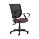 Altino 2 lever high mesh back operators chair with fixed arms - Bridgetown Purple