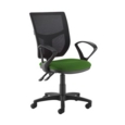 Altino 2 lever high mesh back operators chair with fixed arms - Lombok Green