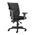Altino 2 lever high mesh back operators chair with adjustable arms - black