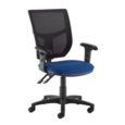 Altino 2 lever high mesh back operators chair with adjustable arms - blue