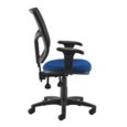 Altino 2 lever high mesh back operators chair with adjustable arms - blue