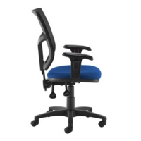 Altino 2 lever high mesh back operators chair with adjustable arms - blue