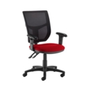 Altino 2 lever high mesh back operators chair with adjustable arms - Panama Red