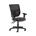 Altino 2 lever high mesh back operators chair with adjustable arms - Blizzard Grey