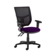 Altino 2 lever high mesh back operators chair with adjustable arms - Tarot Purple
