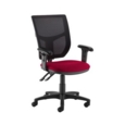Altino 2 lever high mesh back operators chair with adjustable arms - Diablo Pink