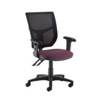 Altino 2 lever high mesh back operators chair with adjustable arms - Bridgetown Purple