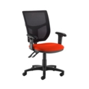 Altino 2 lever high mesh back operators chair with adjustable arms - Tortuga Orange