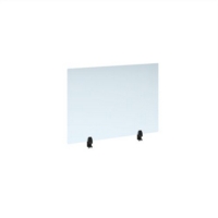 Straight high desktop acrylic screen with black brackets 1000mm x 700mm