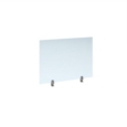 Straight high desktop acrylic screen with silver brackets 1000mm x 700mm