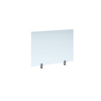 Straight high desktop acrylic screen with silver brackets 1000mm x 700mm