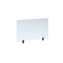 Straight high desktop acrylic screen with black brackets 1200mm x 700mm