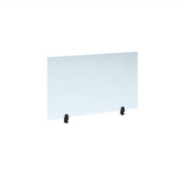 Straight high desktop acrylic screen with black brackets 1200mm x 700mm