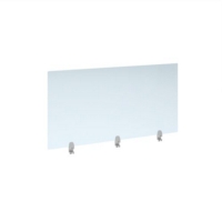 Straight high desktop acrylic screen with white brackets 1400mm x 700mm