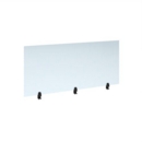 Straight high desktop acrylic screen with black brackets 1600mm x 700mm