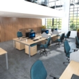 Straight high desktop acrylic screen with white brackets 1600mm x 700mm