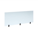 Straight high desktop acrylic screen with black brackets 1800mm x 700mm