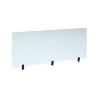 Straight high desktop acrylic screen with black brackets 1800mm x 700mm