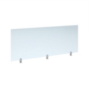 Straight high desktop acrylic screen with white brackets 1800mm x 700mm