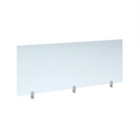 Straight high desktop acrylic screen with white brackets 1800mm x 700mm