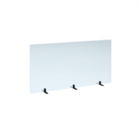 Free standing acrylic 700mm high screen with black metal feet 1400mm wide
