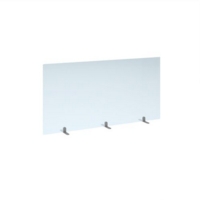 Free standing acrylic 700mm high screen with silver metal feet 1400mm wide