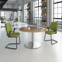 Free standing acrylic 700mm high screen with white metal feet 1400mm wide