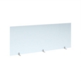 Free standing acrylic 700mm high screen with white metal feet 1800mm wide