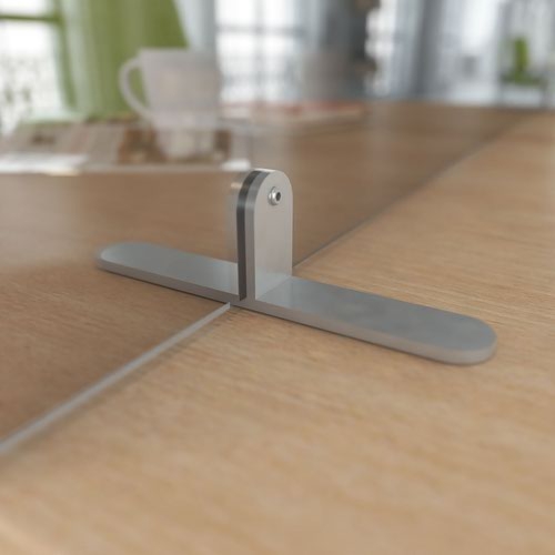Acrylic free-standing desktop screen bracket - silver (single)