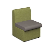Alto modular reception seating with no arms - forecast grey seat with endurance green back