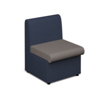 Alto modular reception seating with no arms - forecast grey seat with range blue back
