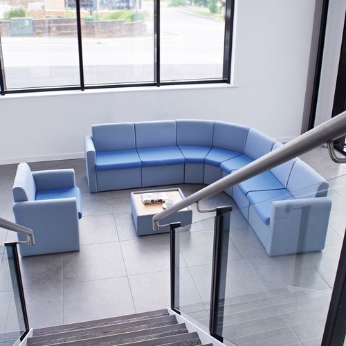 Alto modular reception seating with no arms - maturity blue seat with range blue back