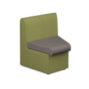Alto modular reception seating concave with no arms - forecast grey seat with endurance green back