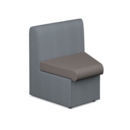 Alto modular reception seating concave with no arms - forecast grey seat with late grey back