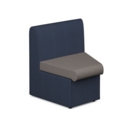 Alto modular reception seating concave with no arms - forecast grey seat with range blue back