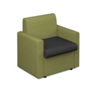 Alto modular reception seating with arms - elapse grey seat and arms with endurance green back