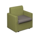 Alto modular reception seating with arms - forecast grey seat and arms with endurance green back