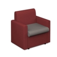 Alto modular reception seating with arms - forecast grey seat and arms with extent red back