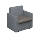 Alto modular reception seating with arms - forecast grey seat and arms with late grey back
