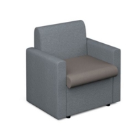Alto modular reception seating with arms - forecast grey seat and arms with late grey back