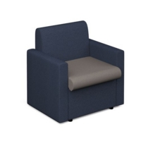 Alto modular reception seating with arms - forecast grey seat and arms with range blue back