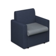 Alto modular reception seating with arms - late grey seat and arms with range blue back