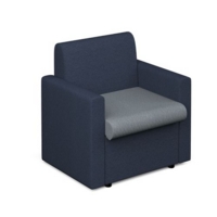 Alto modular reception seating with arms - late grey seat and arms with range blue back