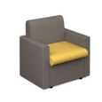 Alto modular reception seating with arms - lifetime yellow seat and arms with forecast grey back