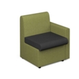 Alto modular reception seating with left hand arm - elapse grey seat and arm with endurance green back