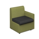 Alto modular reception seating with left hand arm - elapse grey seat and arm with endurance green back